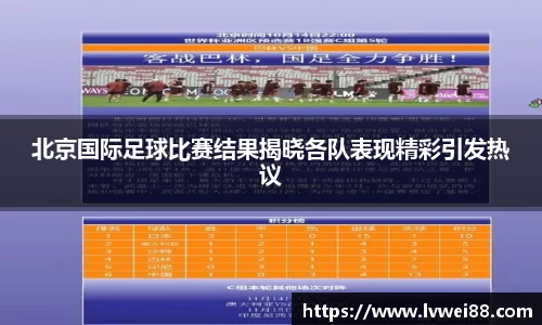 北京国际足球比赛结果揭晓各队表现精彩引发热议
